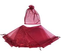 AERZETIX - C53881 - Lot de 10 sachets/bourses/sacs-pochettes en organza transparent cadeaux/bijoux 120x170 mm - fermeture par cordon de serrage - couleur bordeaux