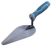 AERZETIX - C54482 - Truelle de stucateur/plâtrier 175x90mm - Outil de maçon - Poignée en caoutchouc/Lame en acier - à bout triangulaire rond