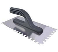 AERZETIX - C54542 - Platoir à colle rectangulaire - à dents 8x8mm - lisseuse crantée pour carrelage - Spatule dentée - 270x125mm - lame en acier