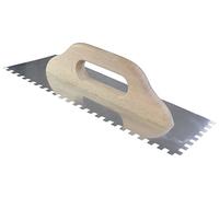 Aerzetix - C54545 - Taloche platoir à colle - à dents 8x8mm - lisseuse crantée pour carrelage - spatule dentée - 128x380mm - en acier