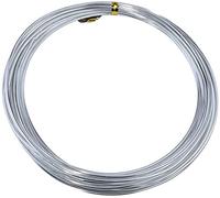 AERZETIX - C54967 - Rouleau/bobine/cordon fil de fer métallique souple déco 1.5 mm x 5.5 m en aluminium - couleur argent - ficelle à torsader - pour fleurs bijoux loisir projet créatif artisanat