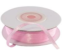 AERZETIX - C55358 - Rouleau ruban en satin 3 mm x 50 m - couleur rose clair - bande d'emballage cadeaux pour décoration cérémonie mariage anniversaire fête party - en polyester