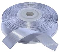 AERZETIX - C55555 - Rouleau ruban en satin 12 mm x 25 m - couleur argent - bande d'emballage cadeaux pour décoration cérémonie mariage anniversaire fête party - en polyester