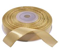 AERZETIX - C55565 - Rouleau ruban en satin 12 mm x 25 m - couleur or clair - bande d'emballage cadeaux pour décoration cérémonie mariage anniversaire fête party - en polyester