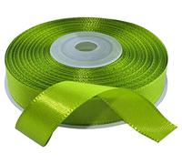 AERZETIX - C55583 - Rouleau ruban en satin 12 mm x 25 m - couleur pomme verte - bande d'emballage cadeaux pour décoration cérémonie mariage anniversaire fête party - en polyester