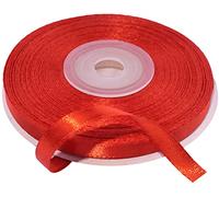 AERZETIX - C55609 - Rouleau ruban en satin 6 mm x 25 m - couleur rouge - bande d'emballage cadeaux pour décoration cérémonie mariage anniversaire fête party - en polyester