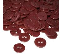 AERZETIX - C56425 - Lot de 100 Boutons ronds Ø15x2.2 mm à 2 trous - couleur bordeaux - en plastique - diamètre de l'ouverture 2 mm - mercerie couture/vêtements artisanat/mode/broderie