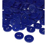 AERZETIX - C56447 - Lot de 100 Boutons ronds Ø15x2.2 mm à 2 trous - couleur bleu violet - en plastique - diamètre de l'ouverture 2 mm - mercerie couture/vêtements artisanat/mode/broderie