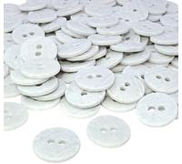 AERZETIX - C56453 - Lot de 100 Boutons ronds Ø15x2.2 mm à 2 trous - couleur gris clair - en plastique - diamètre de l'ouverture 2 mm - mercerie couture/vêtements artisanat/mode/broderie