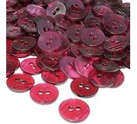 AERZETIX - C56457 - Lot de 100 Boutons ronds Ø15x2.2 mm à 2 trous - couleur cerise transparent - en plastique - diamètre de l'ouverture 2 mm - mercerie couture/vêtements artisanat/mode/broderie