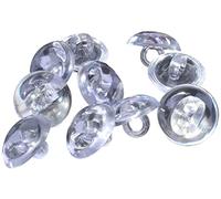 AERZETIX - C56557 - Lot de 10 Boutons à coudre ronds Ø12.8x8.7 mm transparents - en plastique - ouverture 3 mm - mercerie couture vêtements artisanat mode tricot décoration