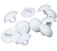 AERZETIX - C56558 - Lot de 10 Boutons à coudre ronds Ø12.8x8.7 mm blancs - en plastique - ouverture 3 mm - mercerie couture vêtements artisanat mode tricot décoration