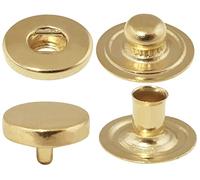 AERZETIX - C56629 - Lot de 10 Boutons pression à ressort Ø10.5 mm de 4 pièces métalliques - couleur doré - pour sac à main jeans portefeuilles - maroquinerie vêtements cuir artisanat