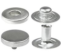 AERZETIX - C56630 - Lot de 10 Boutons pression à ressort Ø10.5 mm de 4 pièces métalliques - couleur argent - pour sac à main jeans portefeuilles - maroquinerie vêtements cuir artisanat