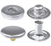 AERZETIX - C56633 - Lot de 10 Boutons pression à ressort Ø10 mm de 4 pièces métalliques - couleur argent - pour sac à main jeans portefeuilles - maroquinerie vêtements cuir artisanat