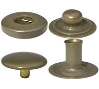 AERZETIX - C56635 - Lot de 10 Boutons pression à ressort Ø10 mm de 4 pièces métalliques - couleur antique - pour sac à main jeans portefeuilles - maroquinerie vêtements cuir artisanat