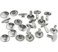 AERZETIX - C56644 - Lot de 10 Rivets tubulaires Ø9 mm double calotte/double face pour jeans pantalons - en acier - couleur argent - mercerie couture vêtements artisanat