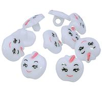 AERZETIX - C56671 - Lot de 10 Boutons à coudre en forme de pomme 13.6x13.4x8.4 mm - couleur blanc - ouverture 3x3 mm - en plastique - mercerie/fabrication de vêtements à la main/couture