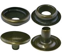 AERZETIX - C56689 - Lot de 10 Boutons pression Ø15 mm - bouton rivet tubulaire de 4 pièces pour jeans maroquinerie - en acier - couleur antique - cuir sellerie mercerie vêtements artisanat