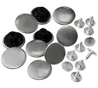 AERZETIX - C56696 - Lot de 10 Boutons pression Ø17 mm de 2 pièces métalliques - couleur argent antique - pour sac à main jeans portefeuilles maroquinerie vêtements cuir couture