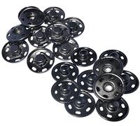 AERZETIX - C56712 - Lot de 10 Boutons pression géant à coudre Ø17 mm de 2 pièces métalliques - couleur noir - sac à main jeans portefeuilles - couture maroquinerie vêtements cuir artisanat