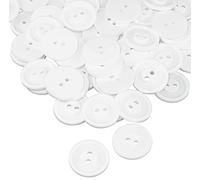 AERZETIX - C56858 - Lot de 100 Boutons à coudre ronds Ø19x2 mm à 2 trous - couleur blanc - en plastique - ouverture 2 mm - fashion mercerie couture vêtements décoration