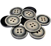 AERZETIX - C56859 - Lot de 10 Boutons à coudre ronds Ø20x3.5 mm à 4 trous 32L L32 - couleur beige/noir - en plastique - ouverture 2.5 mm - fashion mercerie couture vêtements décoration