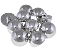 AERZETIX - C56925 - Lot de 10 Boutons à queue démi-sphère décoratifs 19x15 mm à coudre L30 30L - couleur argent - ouverture 4 mm - en plastique - mercerie/vêtements/couture