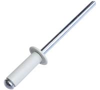 AERZETIX - C57131 - Lot de 50 Rivets aveugles Ø4x12 mm couleur gris/blanc RAL 9002 - en acier/aluminium - rivet pop à rupture de tige