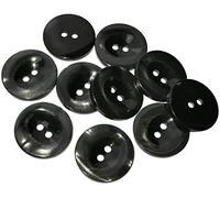 AERZETIX - C57134 - Lot de 10 Boutons à coudre concaves ronds Ø25x4 mm à 2 trous 40L L40 - couleur noir - en plastique - ouverture 3 mm - loisir créatif mercerie couture vêtements décoration