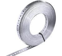 AERZETIX - C57281 - Rouleau/ruban d'assemblage 25 m perforée droit - largeur 20 mm - bande de fixation/montage - Ø de trous 4 et 6 mm - en acier DX51D + Z275 - couleur argent