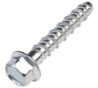 AERZETIX - C57356 - Lot de 10 Vis pour béton à tête hexagonale à embase/collerette Ø7.8x45 mm - fixation directe sans cheville - pour clé à 6 pans 10 mm - en acier - pour rénovation construction