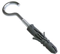 AERZETIX - C57509 - Lot de 50 Chevilles universelles Ø8x40 mm en plastique + 50 crochets à suspension/piton à visser Ø5x42 mm en acier - pour béton brique pleine parping maçonnerie