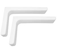 AERZETIX C57891 Supports équerres consoles 180x115x35 mm blanc | Lot de 2, Angle droit, Fixation murale, En acier, Caches en plastique