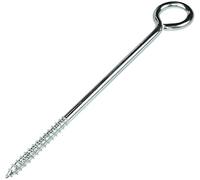AERZETIX - C57950 - Lot de 10 crochets pitons à visser Ø6x120 mm - vis à oeil autotaraudeuses fermées - en acier - couleur argent