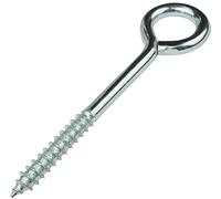 AERZETIX - C57953 - Lot de 10 crochets pitons à visser Ø8x80 mm - vis à oeil autotaraudeuses fermées - en acier - couleur argent
