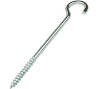 AERZETIX C57985 Crochets Pitons Coudés à Visser Ø5x80 mm Forme C | Lot de 25, Crochet ouvert à vis autotaraudeuse, Acier zingué, Couleur argent