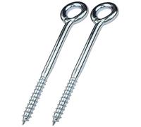 AERZETIX - C58288 - Lot de 2 crochets vis à oeillet anneau Ø12x160 mm pour échafaudage tubulaire - filet bois - fixation murale - en acier - couleur argent