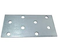 AERZETIX - C58297 - Lot de 10 Plaques d'assemblage perforées 40x80x2 mm 8 trous - en acier zingué Z275 - fixation en métal bois - couleur argent