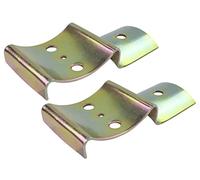 AERZETIX - C58480 - Lot de 2 Raccords connecteurs de fixation 151x65x2.5 mm pour rondin poteaux en bois ronds - en acier jaune - clôture fixation autoclave grillage jardin