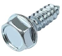 AERZETIX - C58608 - Lot de 50 Vis à tôle métaux autotaraudeuses Ø4.2x13 mm à collerette embase - à tête hexagonale 6 pans - DIN6928 - en acier zingué - couleur argent