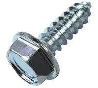 AERZETIX - C58615 - Lot de 25 Vis à tôle métaux autotaraudeuses Ø4.8x16 mm à collerette embase - à tête hexagonale 6 pans - DIN6928 - en acier zingué - couleur argent
