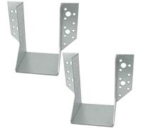 AERZETIX - C58633 - Lot de 2 Sabots de charpente à ailes extérieures 80x120x75x2 mm - sabot de solive à 32 trous - en acier zingué Z275