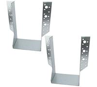 AERZETIX C58639 Sabots de charpente ailes extérieures 120x190x75x2mm | Lot de 2, Sabot de solive à 52 trous, Acier zingué Z275