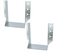 AERZETIX C58640 Sabots de charpente 140x180x75x2 mm Lot de 2 | Ailes extérieures, Sabot de solive à 52 trous, Acier zingué Z275