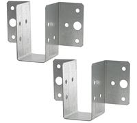 AERZETIX - C58646 - Lot de 2 Sabots de charpente à ailes extérieures 38x45x71 mm - à 14 trous - en acier zingué Z275