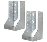 AERZETIX C58660 Sabots de charpente ailes intérieures 80x150x75x2 mm | Lot de 2, Sabot de solive à 38 trous, Acier zingué Z275