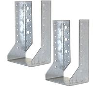 AERZETIX C58667 Sabots de charpente 120x190x75x2 mm Lot de 2 | Ailes intérieures, Sabot de solive, 52 trous, Acier zingué Z275