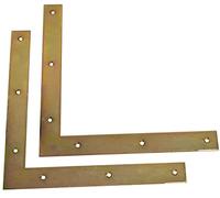 AERZETIX - C58808 - Lot de 2 Équerres d'assemblage et fixation plates 250x250x30x3 mm - équerre de cadre - charpente bois porte fenêtre - en acier zingué jaune