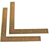 AERZETIX - C58809 - Lot de 2 Équerres d'assemblage et fixation plates 300x300x40x4 mm - équerre de cadre - charpente bois porte fenêtre - en acier zingué jaune